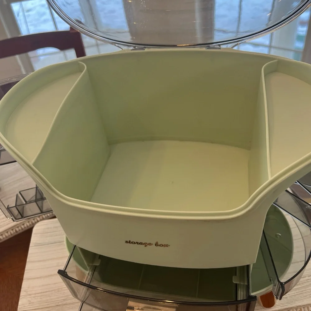 Green Makeup- Storage Box with Drawers